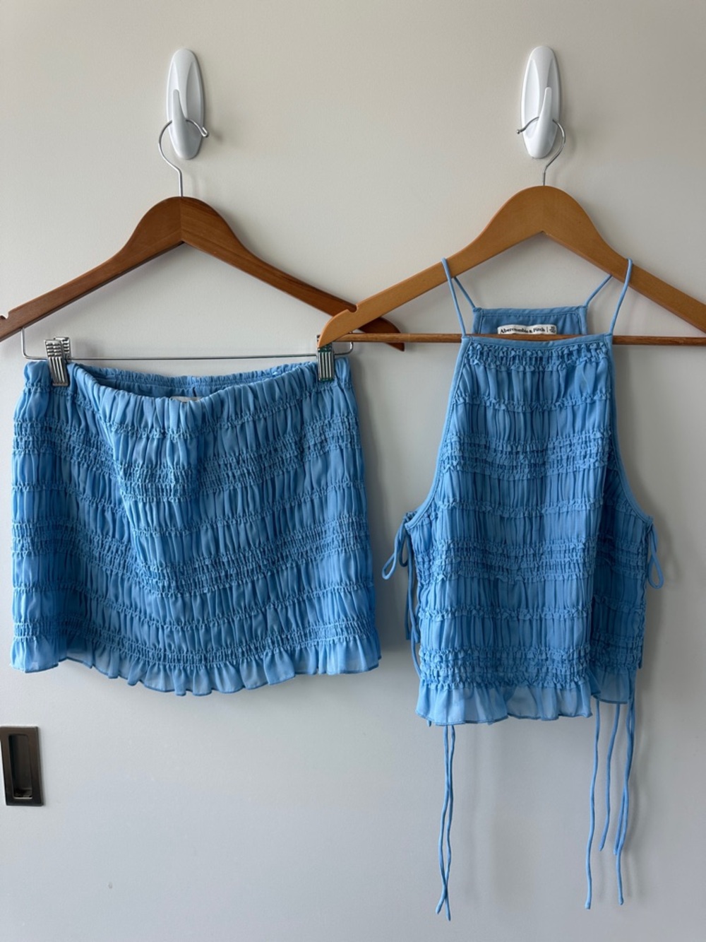 Abercrombie & Fitch Light Blue Smocked Tank & Skirt Set